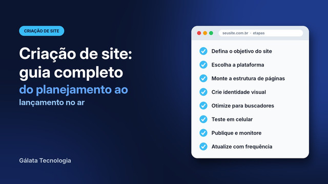 Criação de site: guia completo do planejamento ao lançamento